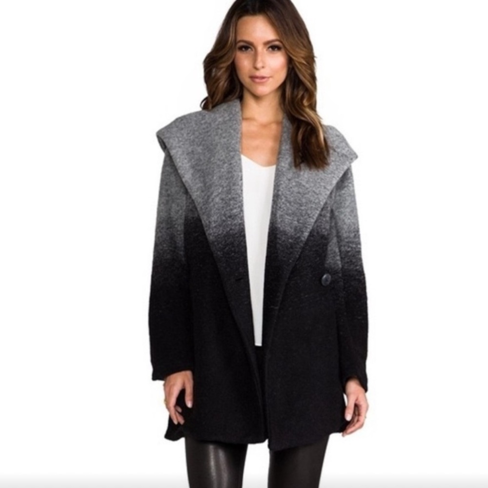 BB Dakota by Steve Madden, gray and black ombre hoodie cardigan